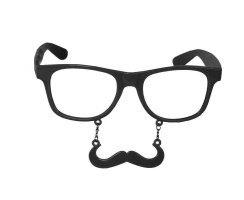 Brille Schnurrbart-Watson mit Kunststoffglser Spabrille...