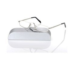 Designer halbrahmen Lesebrille +3,5 Diop. silber look and...