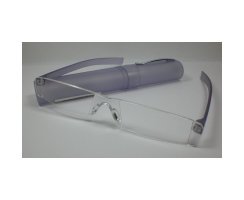 Lesebrille +3,5 lila rahmenlos mit PVC-Hartbox Lesehilfe...