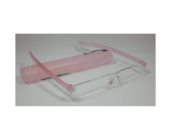 Rahmenlose Lesebrille mit PVC-Hartbox Lesehilfe +3,0...