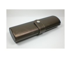 Hartschalen Brillenbox Brillenetui braun mit Druckknopf...