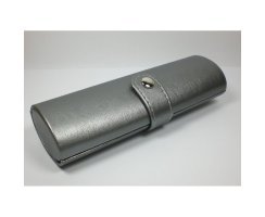 Hartschalen Brillenbox Brillenetui siber mit Druckknopf...