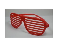 Spabrille Lamellen Partybrille Rollos Lamellen-Look rot...