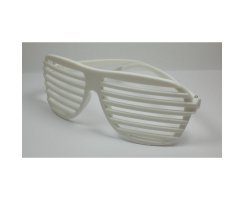 Spabrille Lamellen Partybrille Rollos Lamellen-Look wei...
