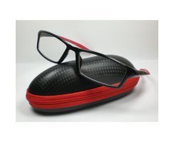 Sportliche Herren Lesebrille +3,0 rote Bgel mit...
