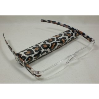 Rahmenlose Lesebrille mit PVC-Hartbox Lesehilfe